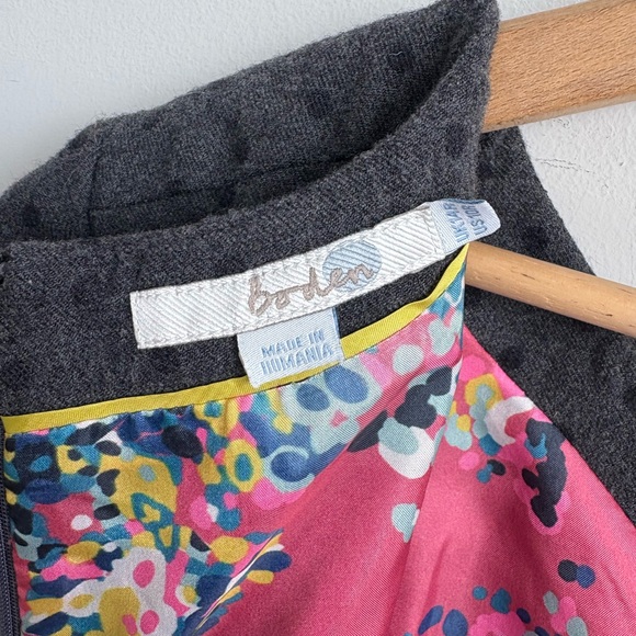 Boden Wool Blend Polka Dot Tulip Split Neck Sleeve Dress Size 10 - Picture 5 of 6